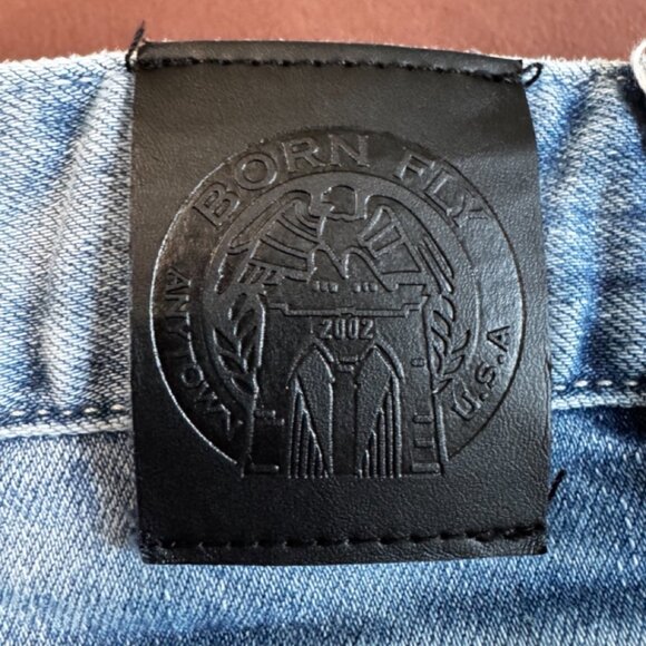 VINTAGE Born Fly Jean Shorts Distressed Sour Patch Candy Theme JNCO Y2K SKATER - Picture 11 of 14